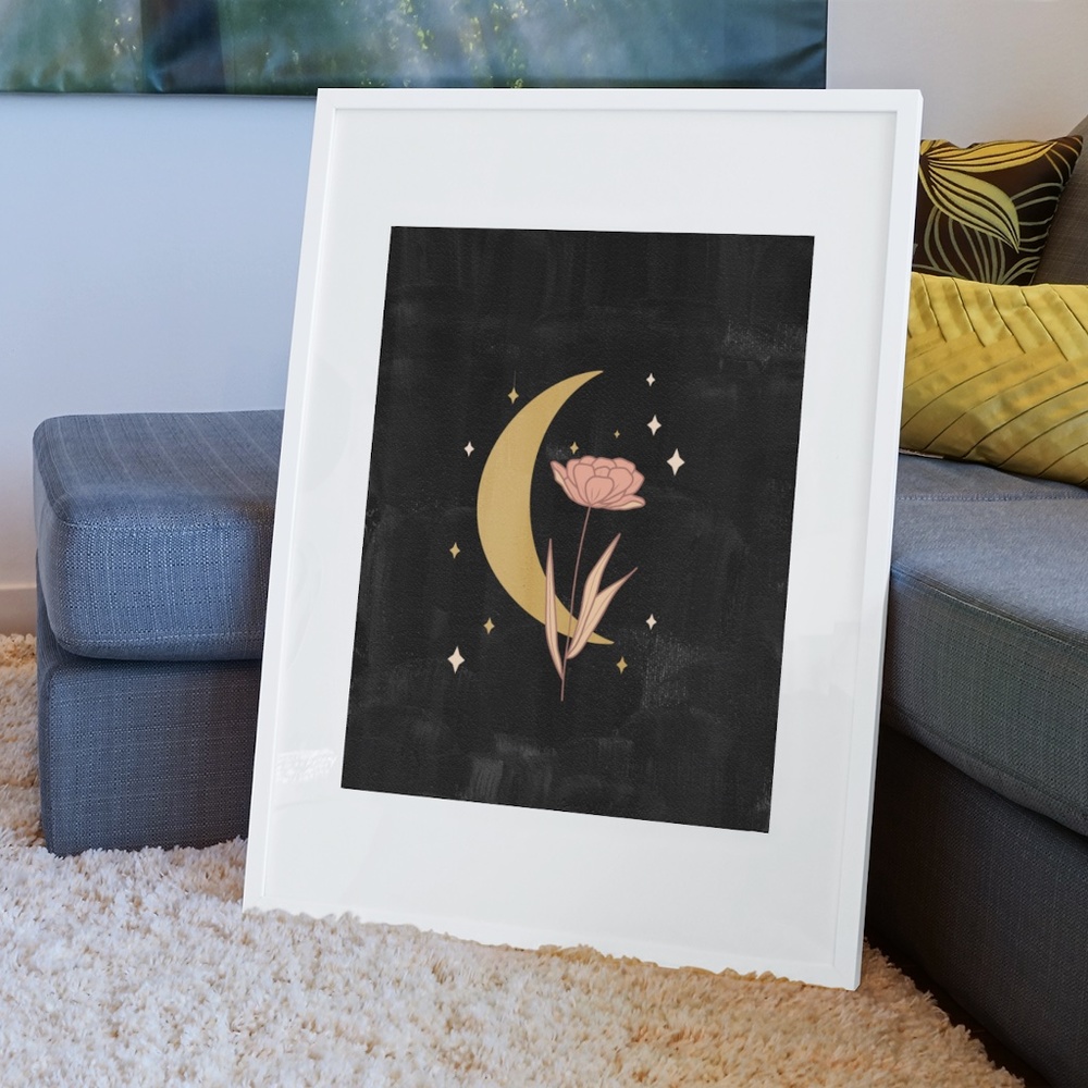 Wall Art Boho Night Sky Print Illustration Unframed - Picture 2 of 7